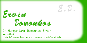 ervin domonkos business card